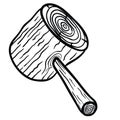 Wooden hammer black Royalty Free Stock Photo