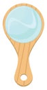 Wooden hand mirror, icon Royalty Free Stock Photo