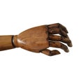 Wooden Hand in a open hands Pose for use in designs and Layouts