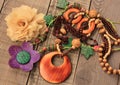 Wooden handcraft necklaces Royalty Free Stock Photo