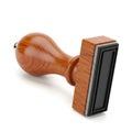 Wooden Handle Rubber Stamp on White Background stamp pad Royalty Free Stock Photo