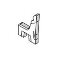 wooden handmade chair isometric icon vector illustration