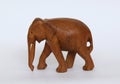 Wooden handmade elephant statue isolated on white Royalty Free Stock Photo