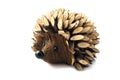 Wooden handmade hedgehog Royalty Free Stock Photo