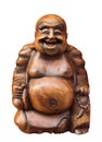 Wooden happy buddha