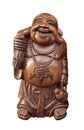 Wooden happy buddha Royalty Free Stock Photo