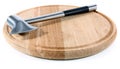 Wooden hardboard with metallic axe