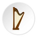 Wooden harp icon circle