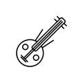 Wooden harp kora icon - editable stroke