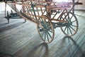 Wooden hay wagon in the barn. Royalty Free Stock Photo