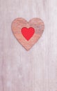 Wooden heart decoratiion for mothers day Royalty Free Stock Photo