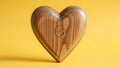 Wooden Heart with Glitter Outline Royalty Free Stock Photo