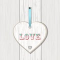 Wooden heart love sign Royalty Free Stock Photo