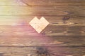 Heart shape on a wooden table.