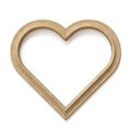 Wooden heart shaped picture frame 3D Royalty Free Stock Photo