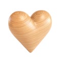 Wooden heart, heart shaped piece of wood 3d rendering