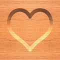 Wooden heart symbol