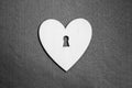 Heart in the form of a lock in black and white