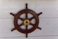 Wooden helm wheel decoration