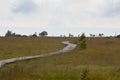 Wooden hiking path High Fens landscape Botrange Belgium