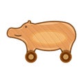Wooden hippo vector icon.Cartoon vector icon isolated on white background wooden hippo.