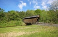 Panorama with Indian Creek covered bridge, 1898 Royalty Free Stock Photo