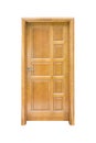 Wooden home door isolated white Royalty Free Stock Photo