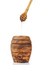 Wooden honey pot with dipper