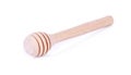 Wooden honey scoop, spoon, dipper on white background Royalty Free Stock Photo