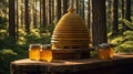 Golden Honey Harvest in a Forest Setting Royalty Free Stock Photo