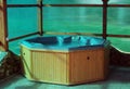 Wooden hot tub