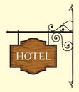Wooden hotel door sign Royalty Free Stock Photo