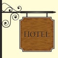Wooden hotel door sign Royalty Free Stock Photo