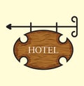 Wooden hotel door sign