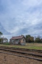 Wooden house in abandoned train station