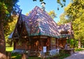 Wooden house in Abramtsevo estate, Moscow region, Russia