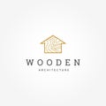 Wooden House Architecture Logo Sign Symbol Icon