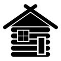 Wooden house Barn with wood Modular log cabins Wood cabin modular homes icon black color vector illustration flat style image Royalty Free Stock Photo