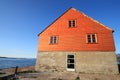 Wooden house of Borvoag in Lofoten Royalty Free Stock Photo