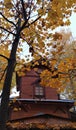 Wooden house in the center of Moscow, Timiryazevskiy park Royalty Free Stock Photo