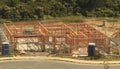 Wooden house construction, building homes in New Zealand Royalty Free Stock Photo