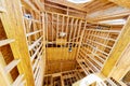 Wooden house construction home framing interior residential home