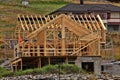 Wooden house construction, Norway