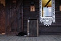 Wooden holiday home in a country hotel Royalty Free Stock Photo