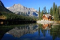 Wooden house at Emerald Lake, Yoho National Park, Canada Royalty Free Stock Photo