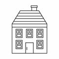 Wooden house icon, outline style Royalty Free Stock Photo