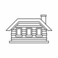 Wooden house icon, outline style Royalty Free Stock Photo