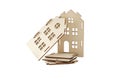 Wooden house model pieces showcasing DIY construction and creativity Royalty Free Stock Photo
