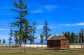 A wooden house in Mongolia Royalty Free Stock Photo