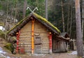 Wooden house in museum in the open air, Umhausen, Austria Royalty Free Stock Photo